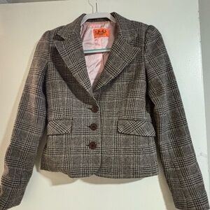 Juicy Couture Women's Plaid Blazer - Brown and Gray